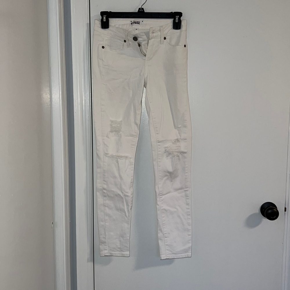 Stretchy skinny ripped Paige jeans